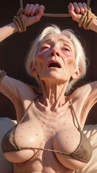 Old Granny Rope Bondage - Tight Pussy Needs to Be Filled