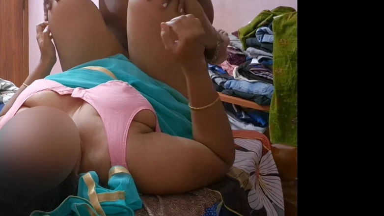 Black & white desicat: Sexy Wife Sreejaa in Saree and Pink Blouse Pussy Fingering...