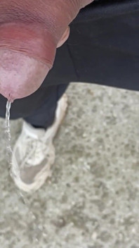 Friend Is Holding My Cock While Im Peeing on the Ground Outdoor