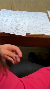 Goodbye, Math and College!!! Classmate Gave Me a Handjob Under the Table on the Last Day of College