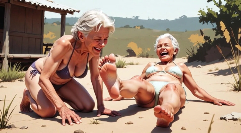 YOUR BEST FANTASY: Two Skinny 90 Year Old Grannies - One Licks the Other's Feet...
