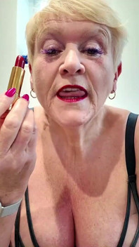 Applying Red Lipstick, and Dildo Suck
