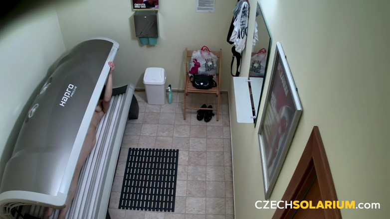 Czech Solarium: Czech Solarium 142: Hairy MILF Shows off Her Bush in Solarium