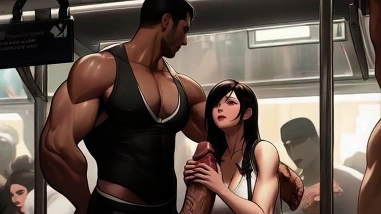 Spicy Toons: Tifa Meets a New Penis on the Train