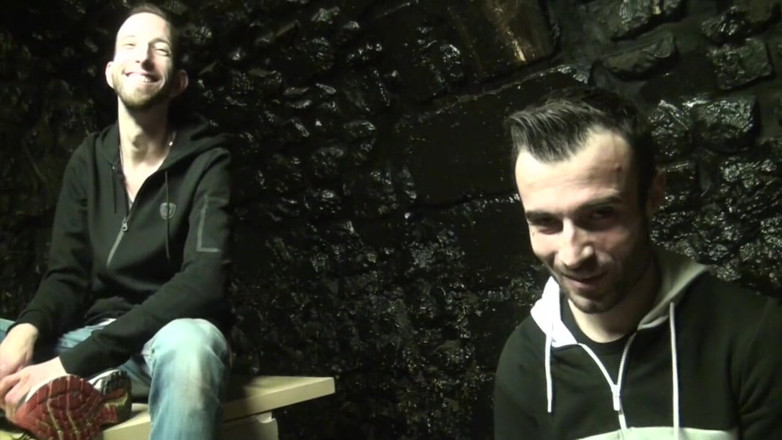 STRAIGHT BOY CURIOUS: Twink fucked bareback by amazing huge cock in outside backroom