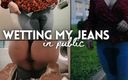 Slave Claire Bear: Molhando meu jeans em público