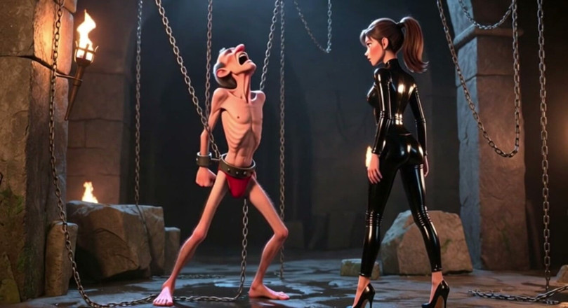 YOUR BEST FANTASY: Ballbusting - Dominatrix Kicks Bound Man's Balls