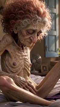 Very Old Widow Masturbates Her Wrinkled Pussy Alone and Craves a Huge Cock