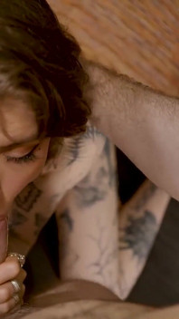 Blow Me POV - a Tattooed Babe Sucks the Delivery Guy