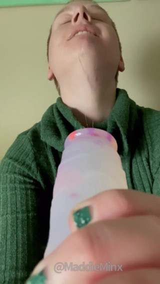 Maddie Minx productions: Ginger Milf spits and gags on giant dildo