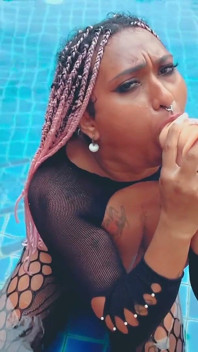 Deep Throat Dildo in Pool