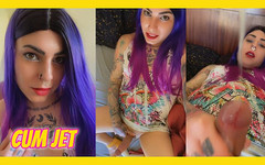 EmmaInkTrans: Tattooed Trans Girl and Her Cum Jet