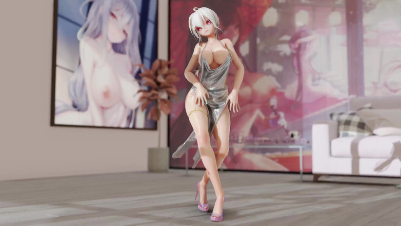 MikuMotion: Iu-Lila в платье стриптиз грудастая