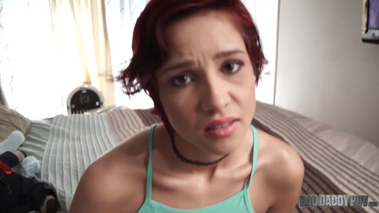 BadStepFamilyPov: Redhead Cadey Mercury gets facial sprayed from her stepdad