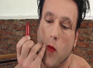 Boys in Disguise: Nice makeup and big dildo for a horny guy