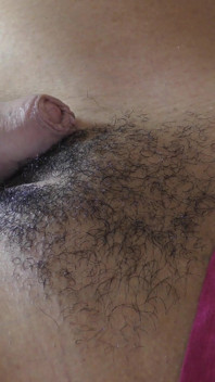 Ebony hairy twat filled up with BWC and hot cream
