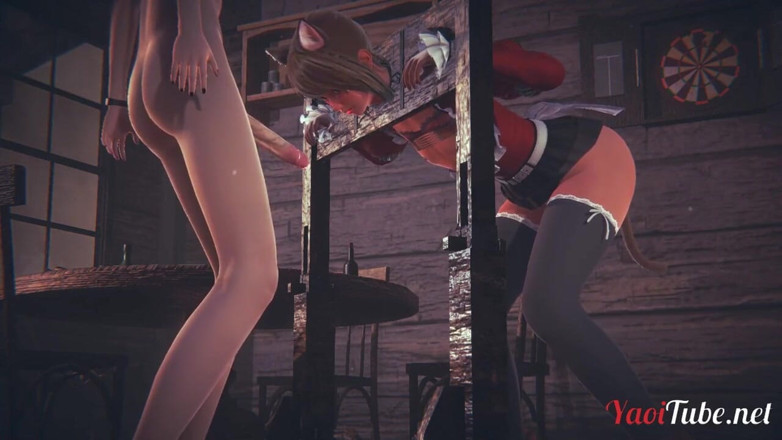 Yaoitube: Nekoboy femboy menikmati seks gay