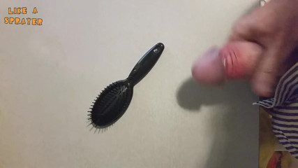 Like a sprayer: Sụt cu và bắn tinh trên haribrush