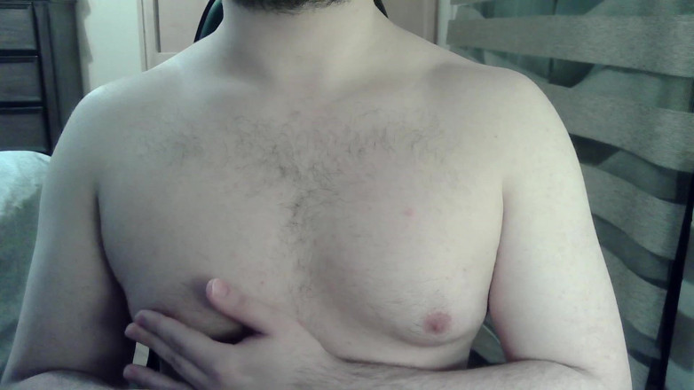 Himbo_Fox: Muskulöser Camboy biegt seine muskeln und hockt