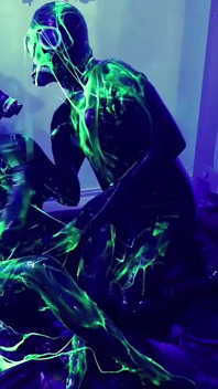 Rubber Double Fisting with Uv Slime