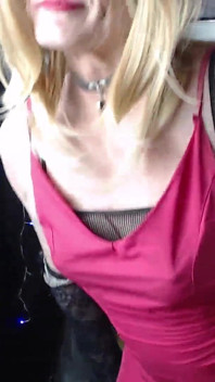 Crossdresser Sissy Slut in Red Dress Dance