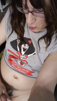 Cute Sissy Jerks off in the Home Office