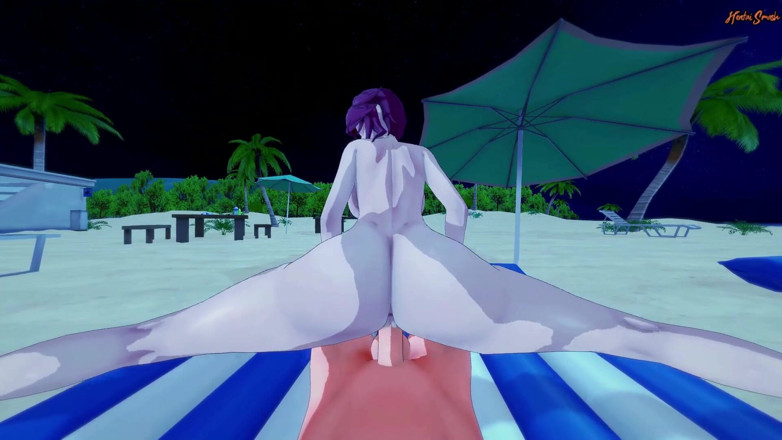 Hentai Smash: Rosaria gets POV fucked on the beach - Genshin impact Hentai.