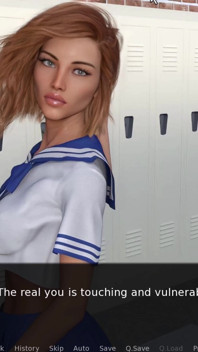 Futa Dating Simulator 3 Ruby škádlí ho svým sexy vysokoškolským oblečením