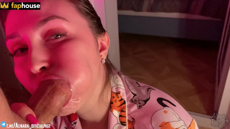 Alina Rai: Cum in mouth for stepmom before bed