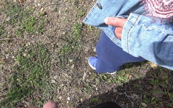 Real Stepmother Jerks off Her Horny Stepson in Park