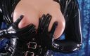 Arya Grander: Tieten en kont plagen poesje neuken in latexrubber catsuit - gratis...