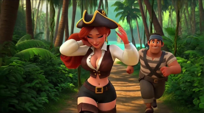My night collection: Zmysłowa przygoda piratów: Budowa tropikalnej kryjówki. Stworzone przez AI