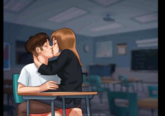 Dirty GamesXxX: Letní sága: Francouzský profesor MILF líbá svého studenta na židli ep 85