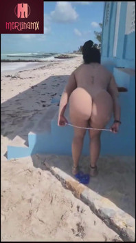 Merlinamx - Mexican Big Tits, Naked and Topless on Public Beach