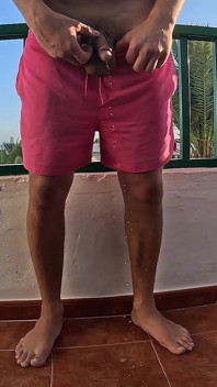Peeing on the Balcony on Holiday