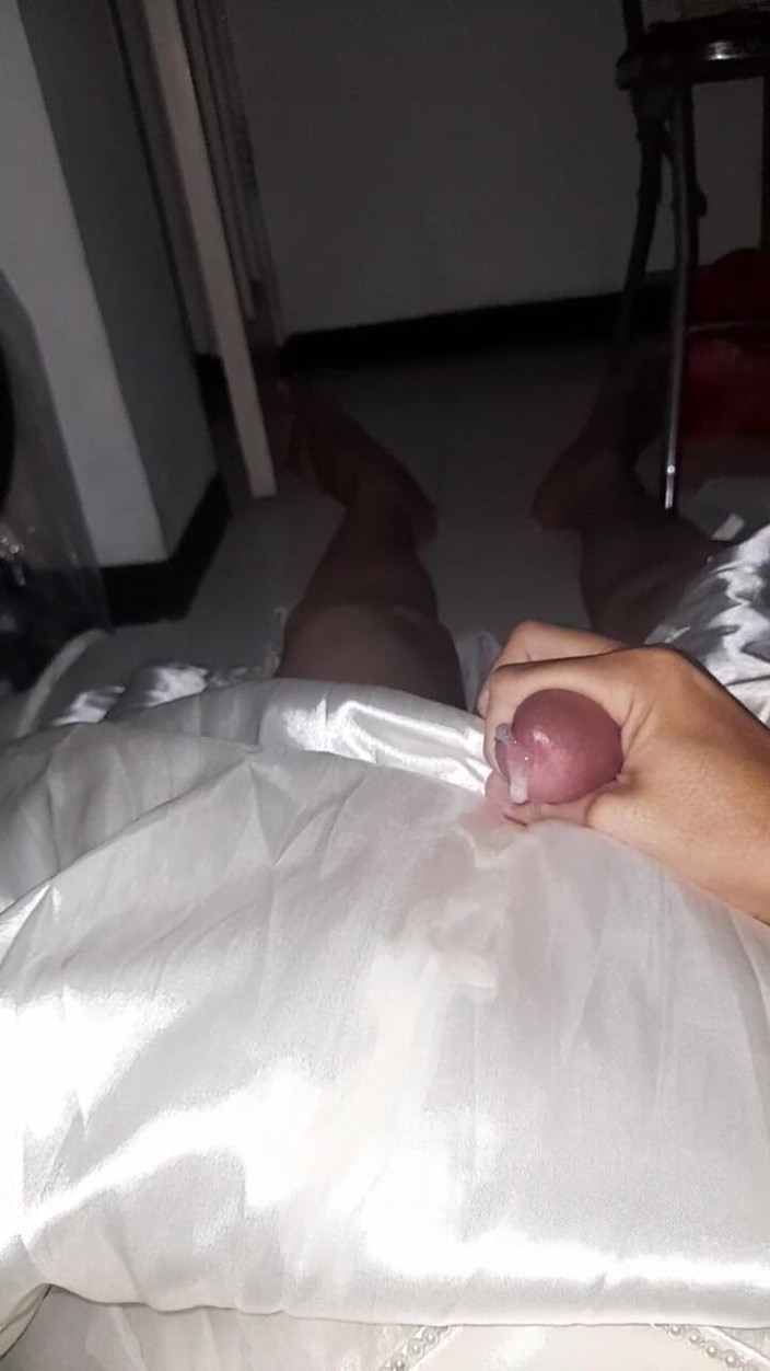 Naomisinka: Cum Flows on Satin Wedding Dress
