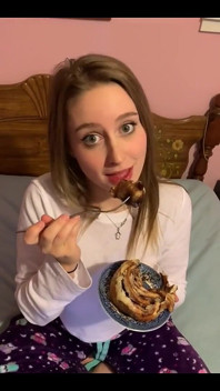 Cumming on a Cinnabon and Laney Eats It