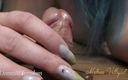 Domestic femdom: Mean nail handjob