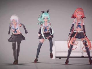 Mmd anime girls: Mmd R-18 fete anime clip sexy cu dans 371