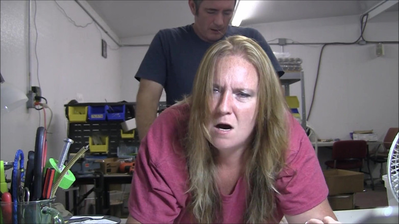 Vibra King Video: Jennifer gets pounded over a table at work
