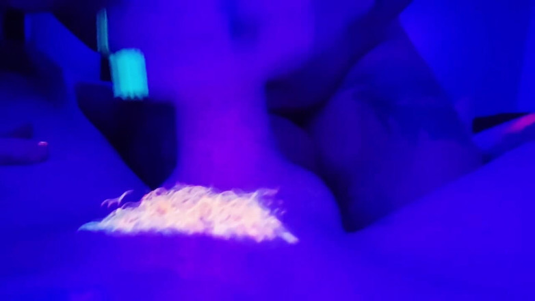 Yallternative Couple: Blacklight Goth Girl with Neon Hair Edges Big Dick with...