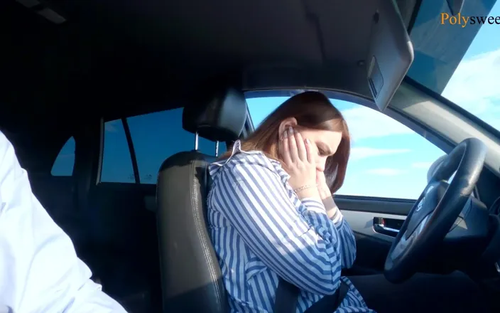 Polly Sweet: Russian Girl Passed the License Exam (blowjob, Public, in the Car)