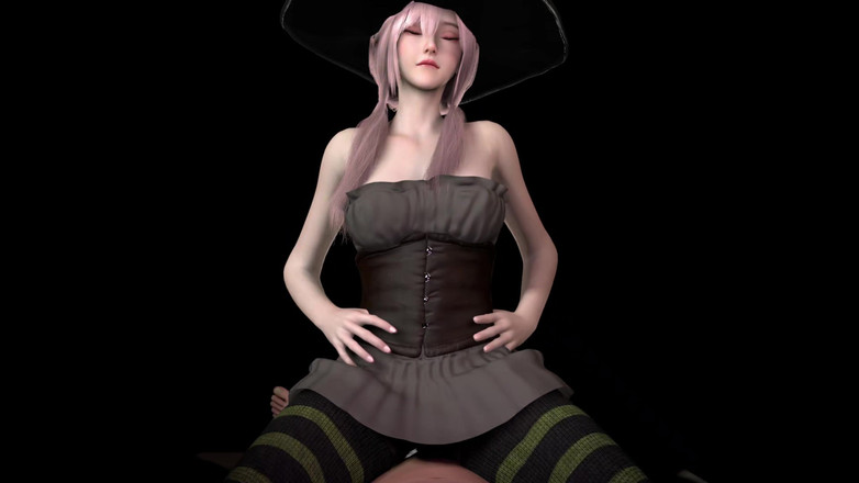 PixelAftDark: 한국 마녀의 무릎 꿇고 (할로윈 승마 POV)