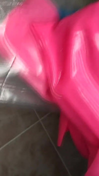 Deep Fisting with Pink Latex Gloves