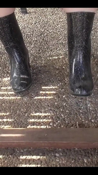 With Rubber Boots Outdoors