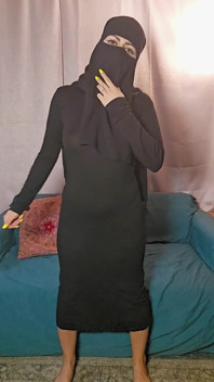Shaking and Bending Over Mia Niqab