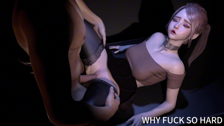Why fuck so hard: 3 boyutlu sevimli sıska Asyalı üniversiteli kız üvey babası tarafından sikiliyor