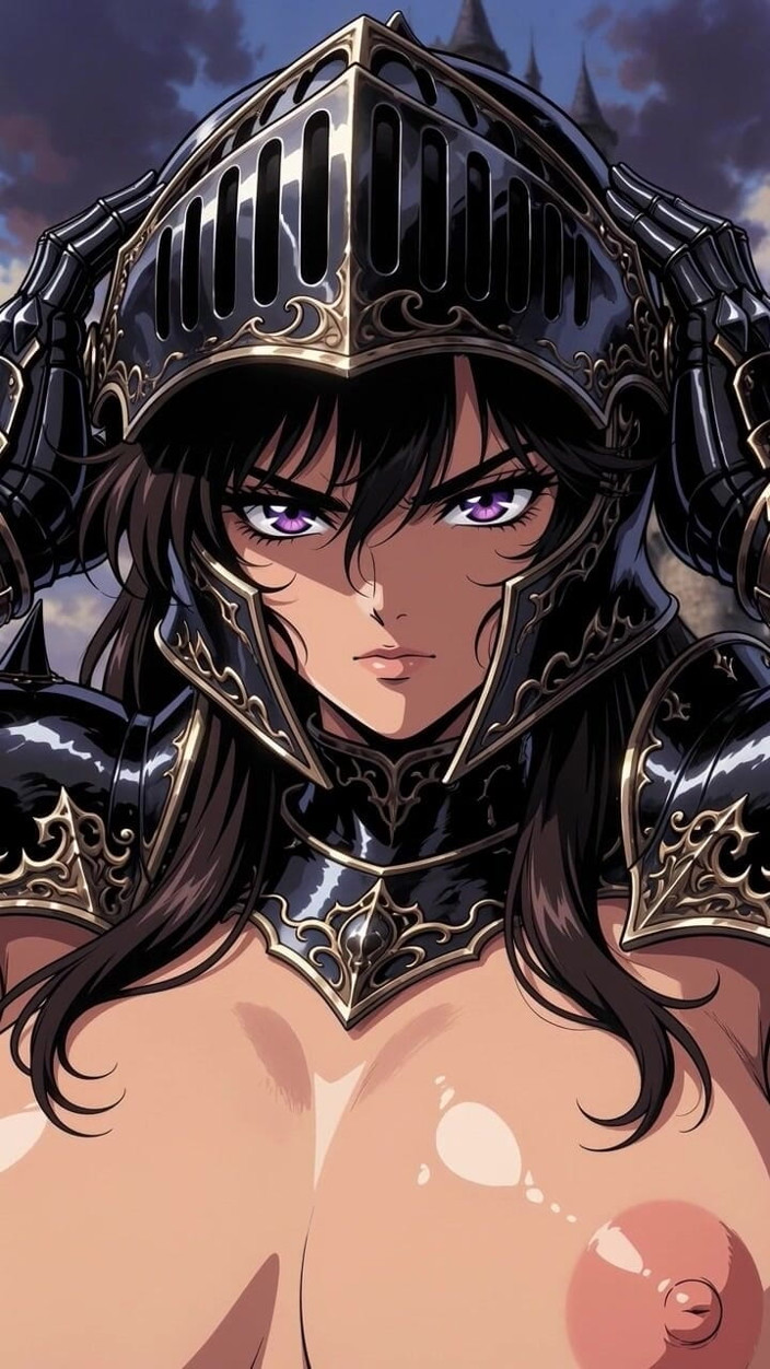 L6RD7BLU3 Transgender AI: Transseksüel Black Knight ateşli kız yarağından boşalıyor