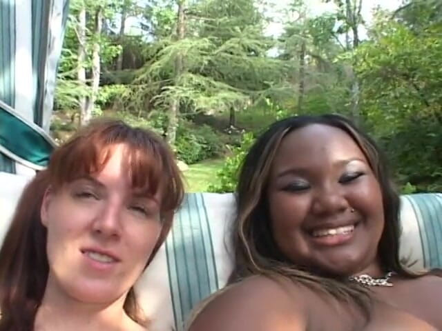 Girls of Desire: Chubby cheerleaders ram dildos in pussies outdoors