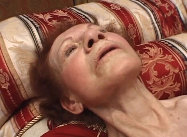 Gilfy Pleasure: Redhead granny banged by two guys
